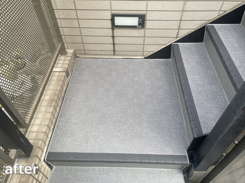 タイル階段修繕工事　東京都品川区　工事後