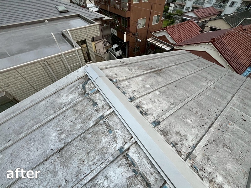 階段屋根板金補修工事　東京都大田区　工事後