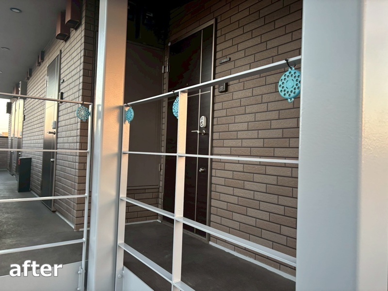 アパート階段塗装工事　埼玉県川口市　工事後