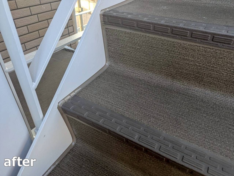 アパート階段塗装工事　埼玉県川口市　工事後