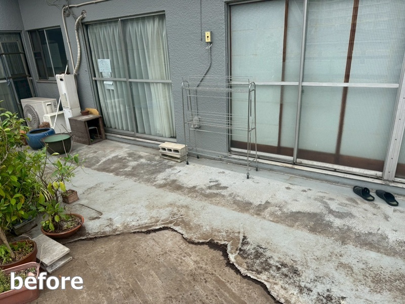 会社バルコニー防水工事　東京都大田区　工事前