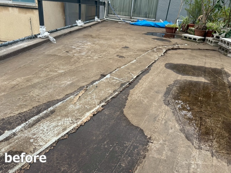 会社バルコニー防水工事　東京都大田区　工事前