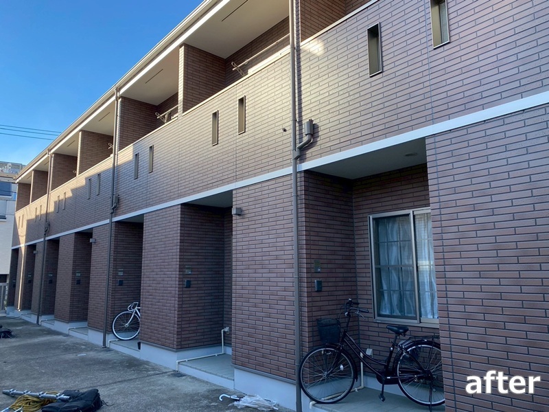 アパート外壁塗装工事　川崎市中原区　工事後