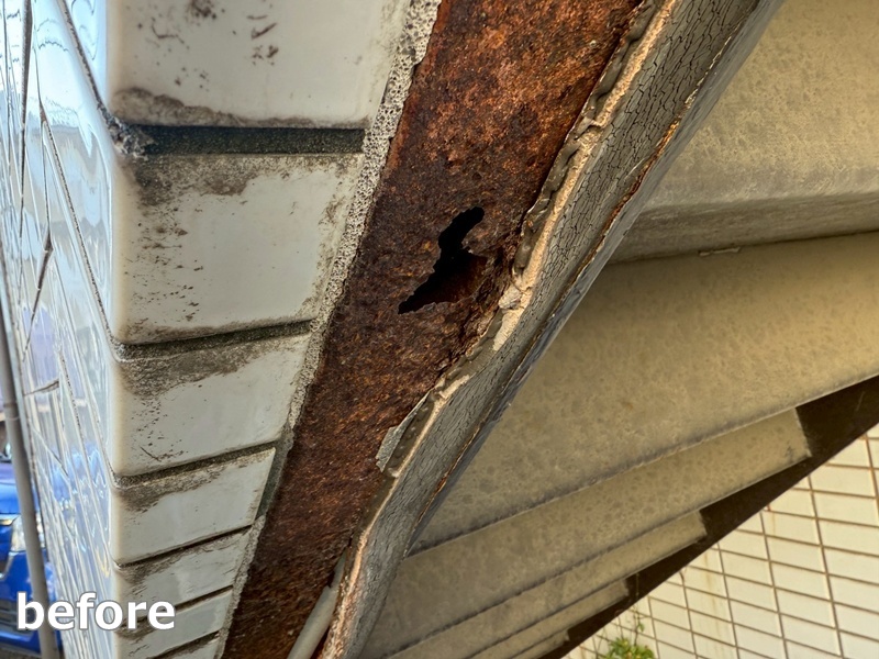 階段修繕工事　相模原市南区　工事前