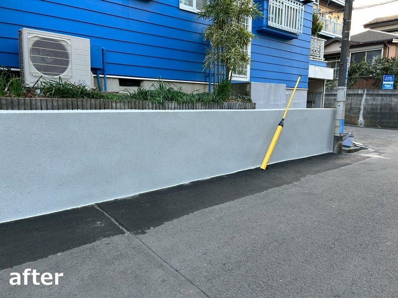 大谷石擁壁改修工事　横浜市神奈川区　工事後　エンシェントブリック